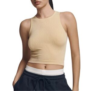 Anthropologie Reegan Seamless Ribbed Cropped Tank Top Size XXS